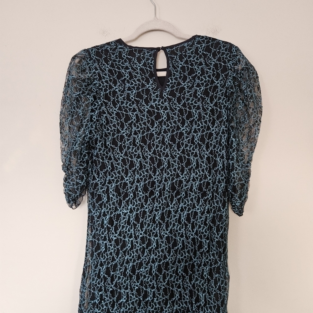 NWT See by Chloe Floral Mesh Midi Lace Blue dress size 42/ 12 - Picture 11 of 12